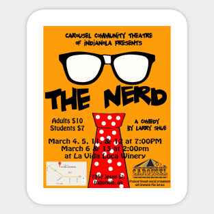 Carousel Theatre The Nerd Show Poster Sticker